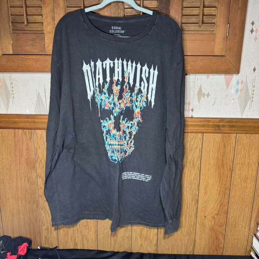 Hot Topic Deathwish‎ long sleeve shirt Size XL